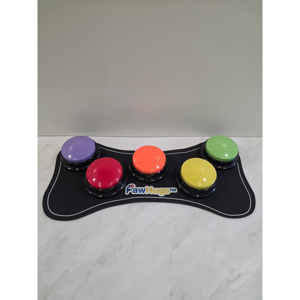 DogMom Interactive Pet Communication Buttons Nonslip Mat PawHugs Black Training